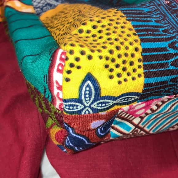 Queen Alaffia Afro African Patchwork print Fabric cross body Bag Handbag New - Picture 14 of 16